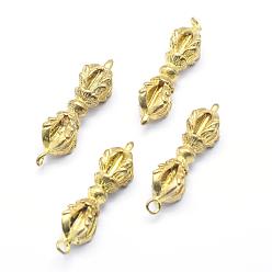 Raw(Unplated) Brass Pendants, Dorje Vajra for Buddha Jewelry, Lead Free & Cadmium Free & Nickel Free, Raw(Unplated), 32x10x9.5mm, Hole: 2mm