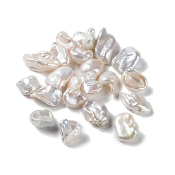 WhiteSmoke Natural Keshi Pearl Cultured Freshwater Pearl Beads, Baroque Pearls, Undrilled/No Hole, Nuggets, WhiteSmoke, 12~17x7~9x4~6mm