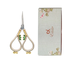 Light Gold Ножницы из нержавеющей стали, ручка из сплава, ножницы для вышивания, швейные ножницы, золотой свет, 95x55 мм