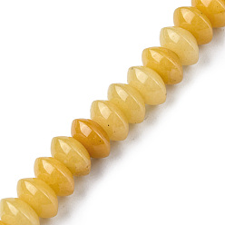Topaz Jade Natural Topaz Jade Beads Strands, Saucer Beads, Rondelle, 12x5.5~6.5mm, Hole: 1.2mm, about 33pcs/strand, 7.80~8.82 inch(19.8~22.4cm)