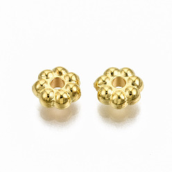Golden CCB Plastic Beads, Flower, Golden, 6.5x2.5mm, Hole: 1.6mm, about 7300pcs/500g