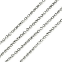 Stainless Steel Color 304 Stainless Steel Cable Chains, Stainless Steel Color, 2x1.65x0.4mm