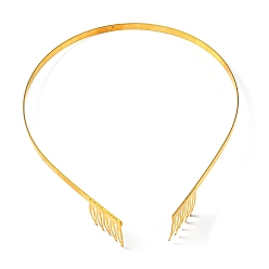 Golden Brass Hair Band Findings, Golden, 4.5~25mm, Inner Diameter: 115x140mm
