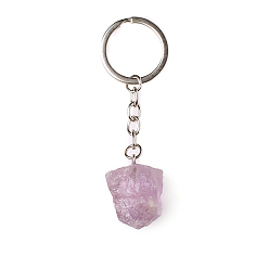 Amethyst Raw Rough Natural Amethyst Pendant Keychains, Nuggets Healing Stone Keychains, Nuggets: 3~4cm