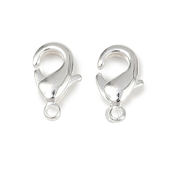 Посеребрённый Карабин-лобстеры, латунные, без кадмия и без свинца, 925 серебро покрытием, 8.5x5x2 мм, отверстие : 0.8 мм
