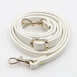 Ghost White Imitation Leather Adjustable Bag Strap, with Swivel Clasps, for Bag Replacement Accessories, Ghost White, 105~120x1.2x0.34cm