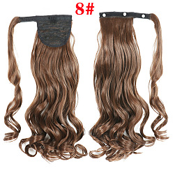 8# Long Wavy Hairpiece with Magic Tape - Natural, Elegant, Ponytail Extension.