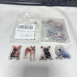 Собака 8шт 4 стили печатных акриловых подвесок, собака, 40x25~37x3 мм, отверстие : 2 мм, 3 шт / стиль