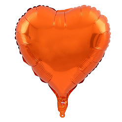 Orange Heart Aluminum Film Valentine's Day Theme Balloons, for Party Festival Home Decorations, Orange, 450mm