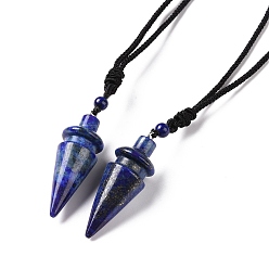 Lapis Lazuli Natural Lapis Lazuli Pendant Necklace with Nylon Cord for Women, 32.28~34.25 inch(82~87cm)