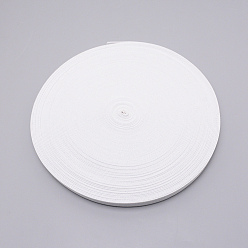 White Polyester Resistance Elastic Cord, Overlock Ribbon, White, 15x1mm, 30yard/roll
