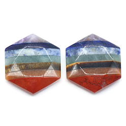 Смешанные камни Чакра натуральный драгоценный камень камни для беспокойства, массажные инструменты, граненый шестиугольник, 33x29x8 мм