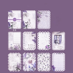 Purple Lace Scrapbook Paper Pads, for DIY Album Scrapbook, Background Paper, Diary Decoration, Rectangle, Purple, 140x100mm, 10Pcs/set