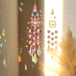 Star K9 Glass Big Pendant Decorations, Hanging Sun Catchers, Crystal Bullet Prism Rainbow Maker for Ceiling Chandelier, Window, Garden, Star, 370~420mm