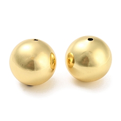 Real 18K Gold Plated Rack Plating Eco-Friendly Brass Beads, Cadmium Free & Lead Free, Round, Real 18K Gold Plated, 14mm, Hole: 2mm
