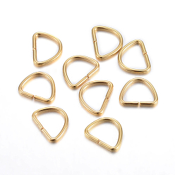 Golden 304 Stainless Steel D Rings, Buckle Clasps, For Webbing, Strapping Bags, Garment Accessories, Golden, 7.5x9.5x1mm, Inner Size: 5.5x7.5mm