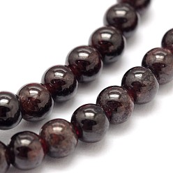 Garnet Garnet Round Beads Strands, 6mm, Hole: 1mm, about 62pcs/strand, 15.3 inch