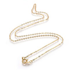 Golden Brass Cable Chain Necklaces, Golden, 18 inch, 2x1.5mm