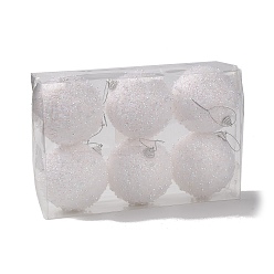 WhiteSmoke Christmas Ball Foam & Plastic Imitation Pearl Pendant Decoration, for Christmas Tree Hanging Ornaments, WhiteSmoke, 141~150x80~82mm, 6pcs/box