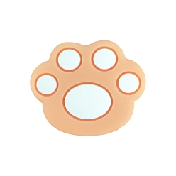 Sandy Brown Bear Paw Food Grade Eco-Friendly Silicone Focal Beads, Chewing Beads For Teethers, Sandy Brown, 28.5mm