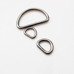 Gunmetal Iron D Ring, for Luggage Belt Craft DIY Accessories, Gunmetal, 3.8mm, Inner Diameter: 16x10mm