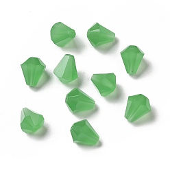 Lime Green Glass Imitation Austrian Crystal Beads, Faceted, Diamond, Lime Green, 10x9mm, Hole: 1mm