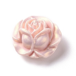 Pink Непрозрачные акриловые бусины, блестящая бусина, 3 d цветок розы, розовые, 20x18x10 мм, отверстие : 2 мм, Около 350 шт / 500 г
