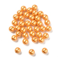 Оранжевый Оболочка жемчуг, половина пробурено бисера, полированный, круглые, оранжевые, 10 мм, отверстие : 1.2 мм