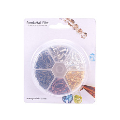 Mixed Color Brass Clip-on Earring Converter, Earring Findings, Mixed Color, 19x6x9mm, Hole: 1mm, 6pcs/color, 36pcs/set