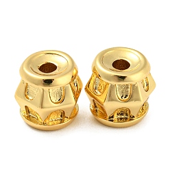 Real 18K Gold Plated Rack Plating Eco-Friendly Brass Beads, Cadmium Free & Lead Free, Column, Real 18K Gold Plated, 7.5x7x8mm, Hole: 1.8mm