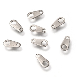 Stainless Steel Color 316 Surgical Stainless Steel Chain Tabs, Chain Extender Connectors, Stainless Steel Color, 8.5x4x0.5mm, Hole: 1~2mm