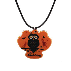 Owl necklace Halloween Pumpkin Ghost Cat Zombie Necklace Jewelry for Women