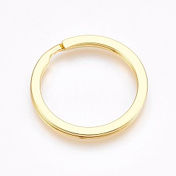 Golden Alloy Split Key Rings, Keychain Clasp Findings, Golden, 32~33x2.5mm, Inner Diameter: 26mm