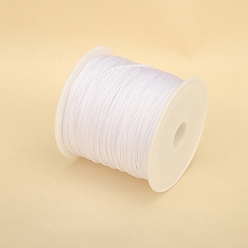 White 50M Nylon Thread, Chinese Knot Cord, for Jewelry Making, White, 0.8mm, about 54.68 Yards(50m)/Roll