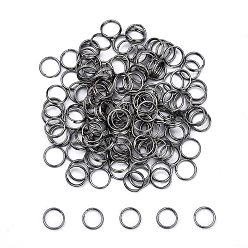 Gunmetal Iron Split Rings, Double Loops Jump Rings, Cadmium Free & Nickel Free & Lead Free, Gunmetal, 5x1.4mm, about 4.3mm inner diameter, Single Wire: 0.7mm, about 13000pcs/1000g