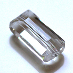 Clear Imitation Austrian Crystal Beads, Grade AAA, Faceted, Rectangle, Clear, 10x15.5x7mm, Hole: 0.9~1mm