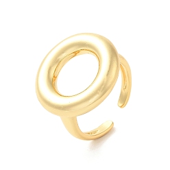Real 18K Gold Plated Brass Open Cuff Rings, Ring, Real 18K Gold Plated, US Size 7 1/4(17.5mm)
