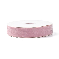 Pink 10 Yards Polyester Velvet Ribbon, Silver Glitter Ribbon, for DIY Jewelry Making, Pink, 1 inch(25~26mm)