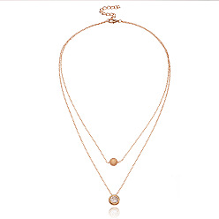 golden Stylish Alloy Zirconia Ball Collarbone Necklace for Women - Trendy Fashion Jewelry