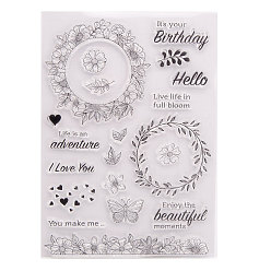 Flower Clear Silicone Stamps, for DIY Scrapbooking, Photo Album Decorative, Cards Making, Stamp Sheets, Flower Pattern, 21x15cm
