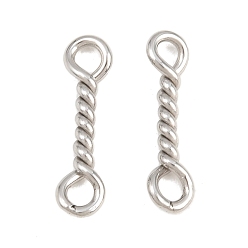 Нержавеющая Сталь Цвет 304 подвески-соединители из витой нержавеющей стали, не тускнеет, цвет нержавеющей стали, 24x6x3 мм, отверстие : 2 мм