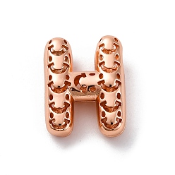 Letter H Латунные подвески, стойки покрытие, долговечный, без кадмия и без свинца, подвески с полыми буквами, Письмо ч, 21.5x16.5x7.5 мм, отверстие : 4.7x3 мм