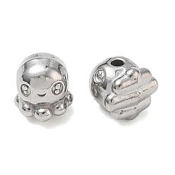 Stainless Steel Color 304 Stainless Steel Beads, Octopus, Stainless Steel Color, 7x6.5x7mm, Hole: 1.4mm