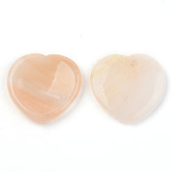 Pink Aventurine Natural Pink Aventurine Thumb Worry Stone, Pocket Palm Stones, for Healing Reiki Stress Relief, Heart Shape, 39~40x39~40x5~6mm