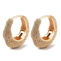 Real 18K Gold Plated Brass Textured Hoop Earrings, Real 18K Gold Plated, 18x7mm