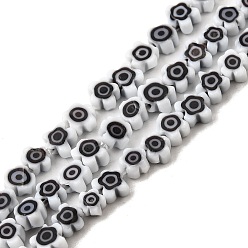 Белый Ручной работы стеклянная бусина тысячецветник нитей, цветок, белые, 3.7~5.6x2.6 мм, отверстие : 1 мм, около 88~110 шт / нитка, 15.75'' (40 см)