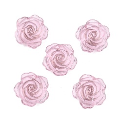 Бледно-Розовый Стеклянный магнит на холодильник, магнитный, украшения для холодильника, цветок, розовый жемчуг, 26x12.5 мм