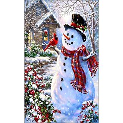 Bird DIY Christmas Snowman Rectangle Diamond Painting Kit, Including Resin Rhinestones Bag, Diamond Sticky Pen, Tray Plate and Glue Clay, Bird, 300x200mm