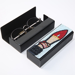Shoes DIY Diamond Glasses Case Kits, including PU Imitation Leather Case, Resin Rhinestones, Diamond Sticky Pen, Tray Plate & Glue Clay, Shoes, 160x54x36mm