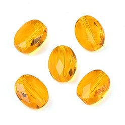 Оранжевый Стекло имитация австрийских хрустальных бусин, овальные, граненые, оранжевые, 8x6.5x3.5 мм, отверстие : 1.2 мм
